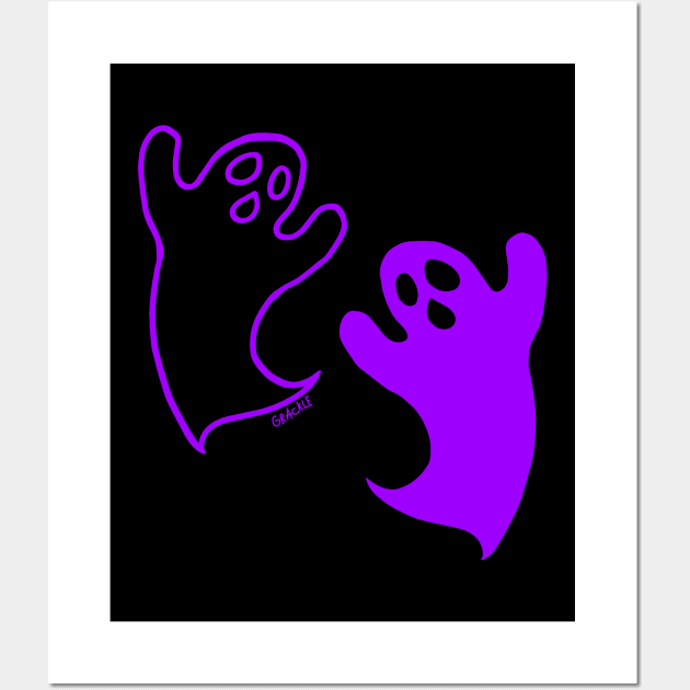 Ghostly Contrast (Purple Version) Wall Art by Jan Grackle